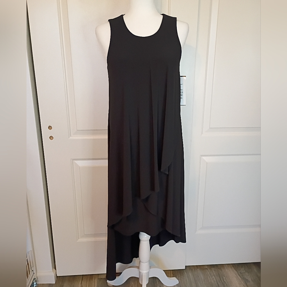 Joseph Ribkoff Black Tank Dress Stretch Hi Low Hemline Size 6 New With Tags